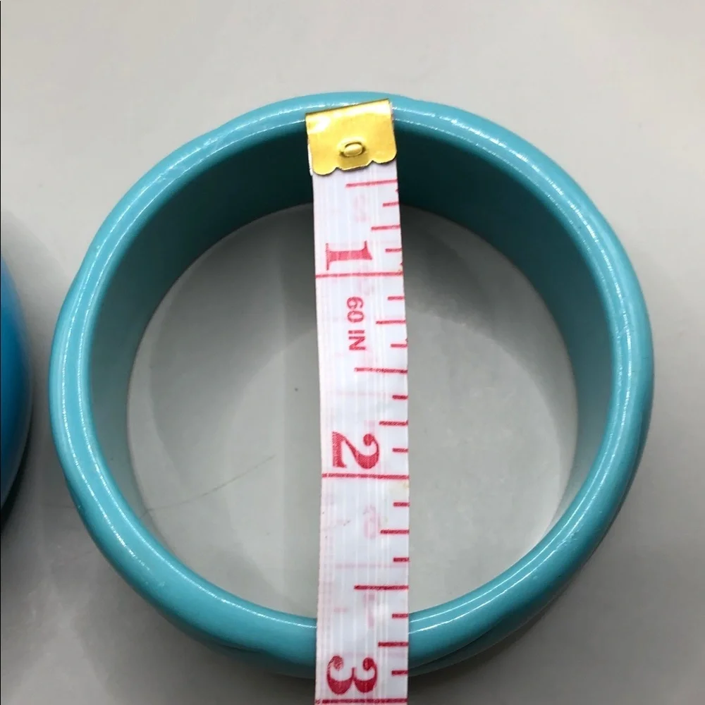 Bundle lot 5 vintage 90's acrylic resin bangle bracelets blue green layer stack